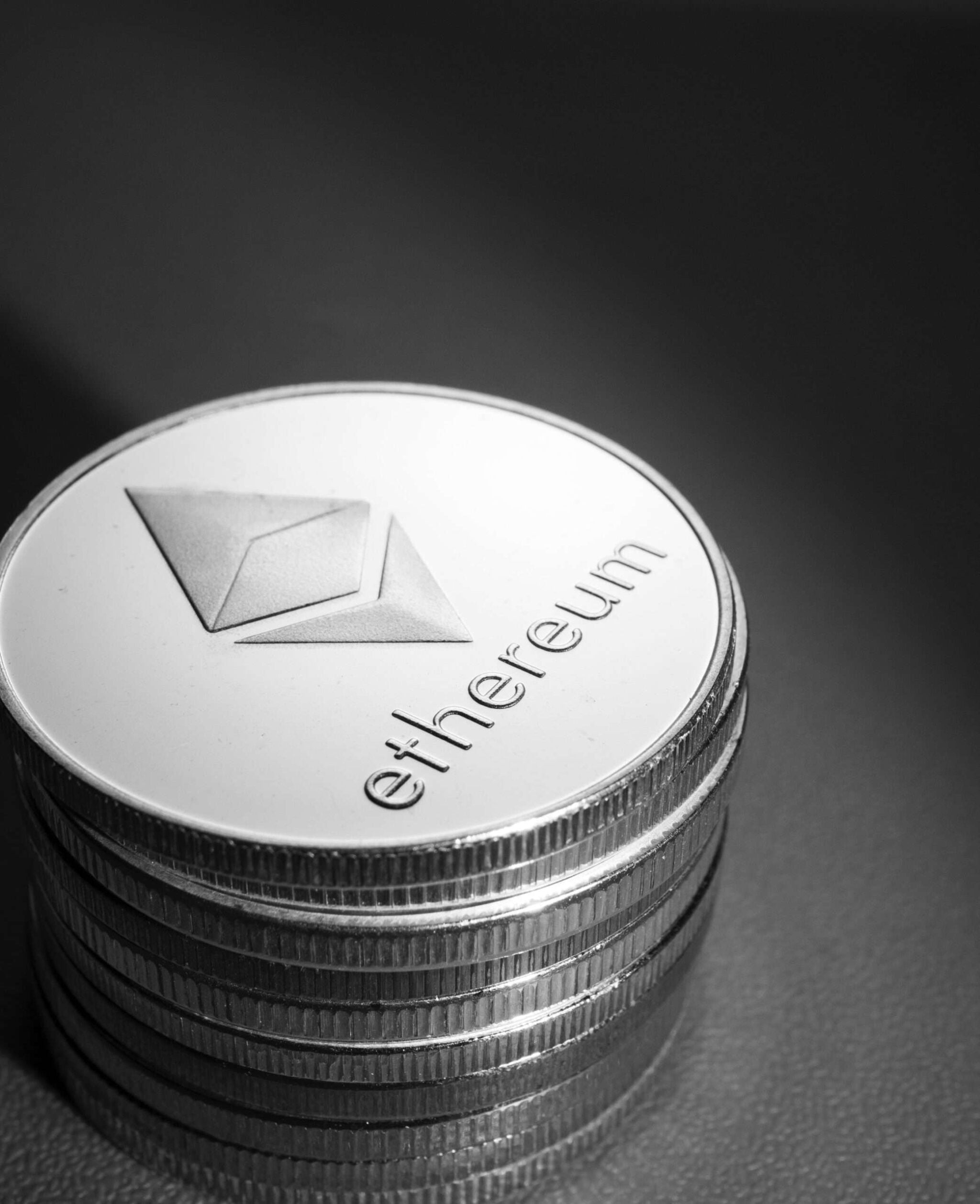 Ethereum coin stack to represent long-dormant Ethereum ICO wallet