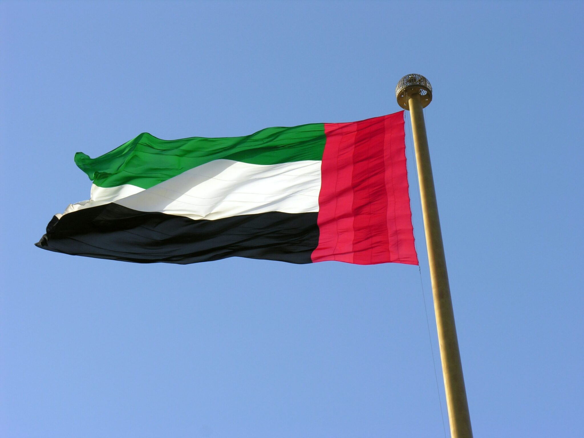 UAE Flag as OKX Crypto expands to Dubai.